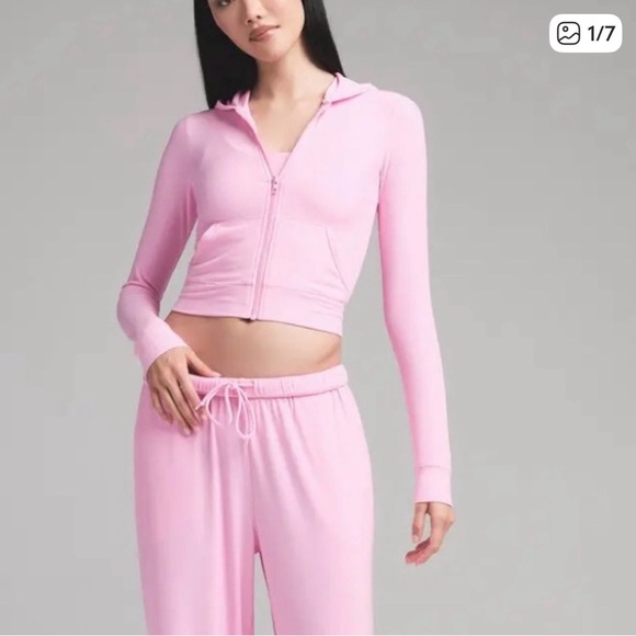 SKIMS Tops - NWT Skims Soft Lounge Zip Up Hoodie in Bubblegum Pink